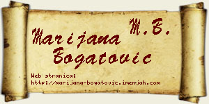 Marijana Bogatović vizit kartica